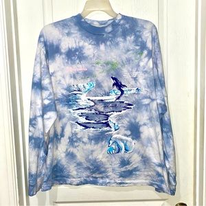 Jungles Jungles XL Tie Dye long sleeve t shirt orca whale polar bear Cold Print